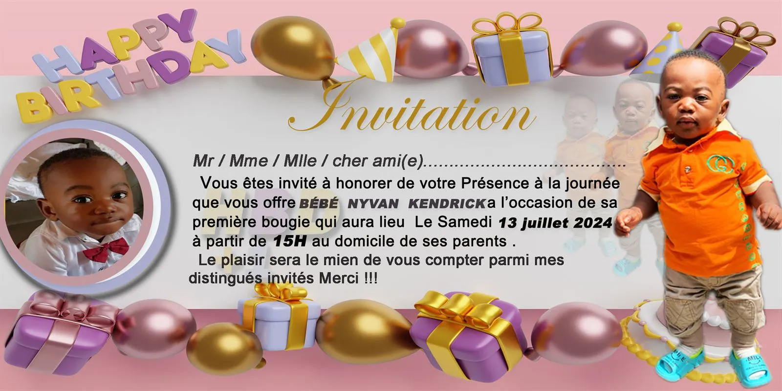 Billet d'invitation conçue par TBF DIGITAL